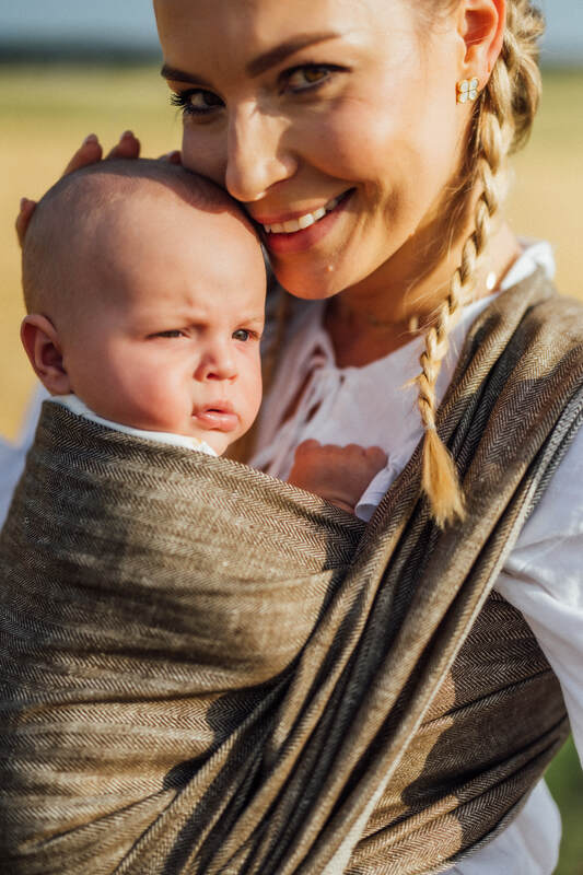 LennyLamb Woven Wrap - Arrow - Wood (100% linen)