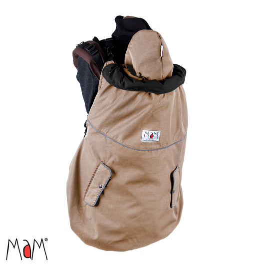 MaM 4-Season Deluxe FleX Babywearing Cover - Heather Coffee/Black