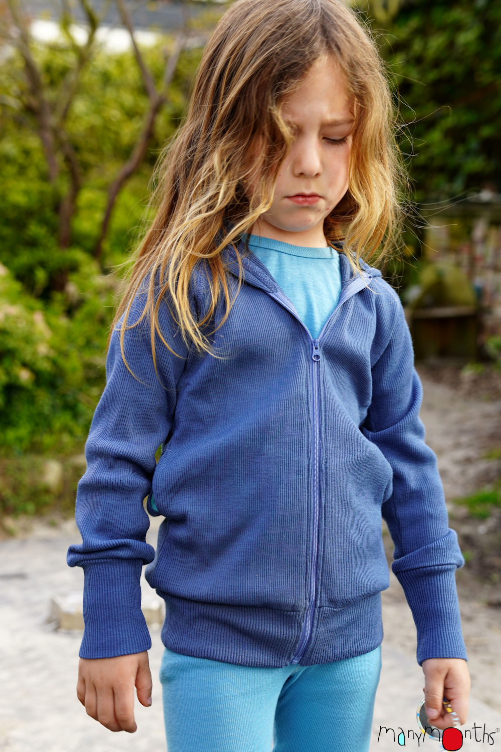 ManyMonths Hooded Zip Cardigan with Side Pockets - Rich Amber (100% wool)