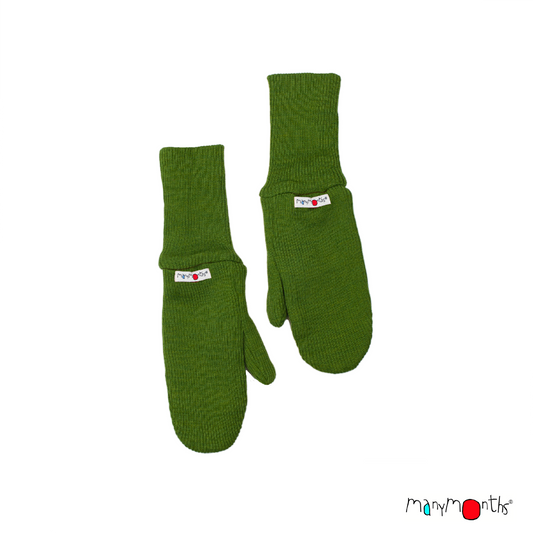 ManyMonths Long Cuff Mittens - Garden Moss Green (100% wool)