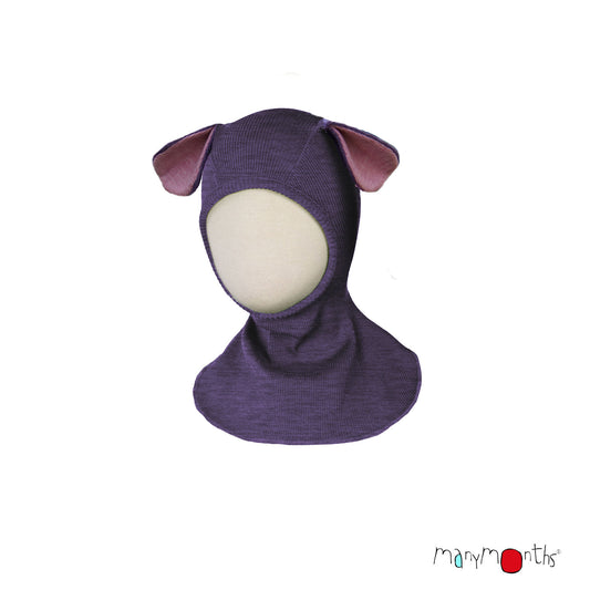 Elephant Hood with Puppy Ears UNiQUE - Dusty Grape (wool)