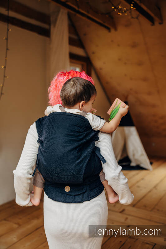 LennyHybrid Preschool size - Peacock's Tail Pitch Black (cotton & merino wool)