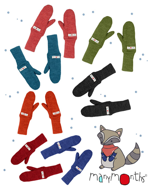 ManyMonths Long Cuff Mittens - Twilight Blue (100% wool)