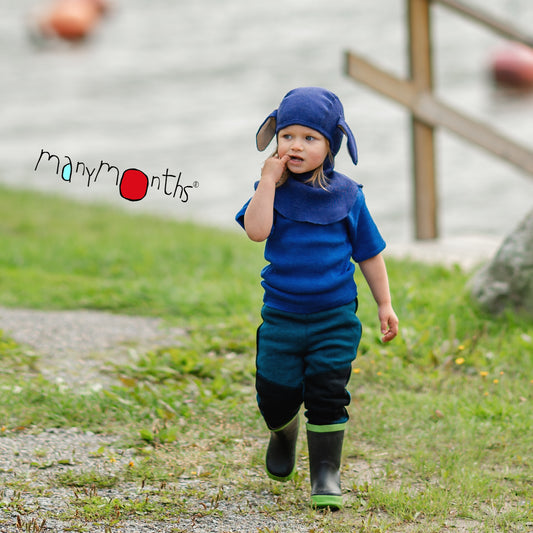 ManyMonths Elephant Hood with Lambie Ears UNiQUE - Foggy Black (100% wool)