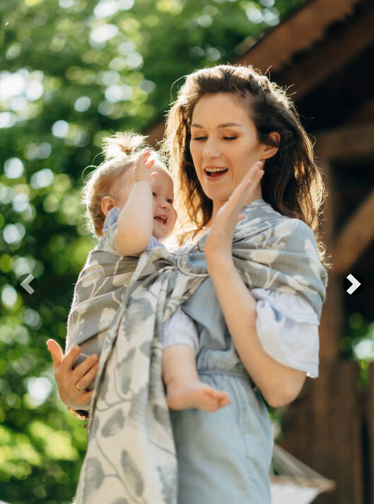 LennyLamb Ring Sling - Viridiflora Ash 100% linen