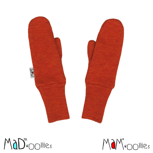 MaM/MaD Long Cuff Mittens - Rich Amber (100% wool)