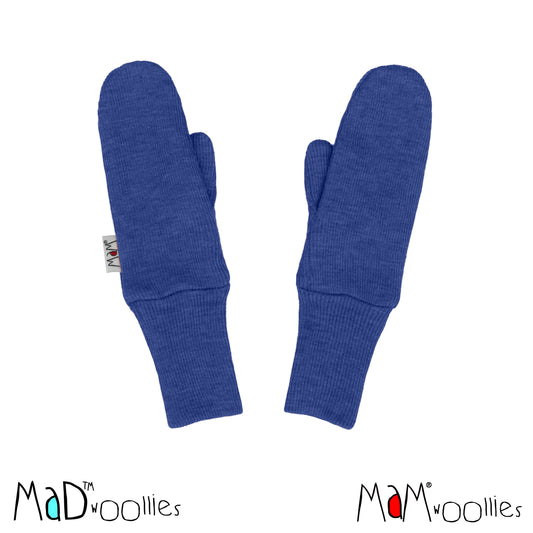 MaM/MaD Long Cuff Mittens - Twilight Blue (100% wool)