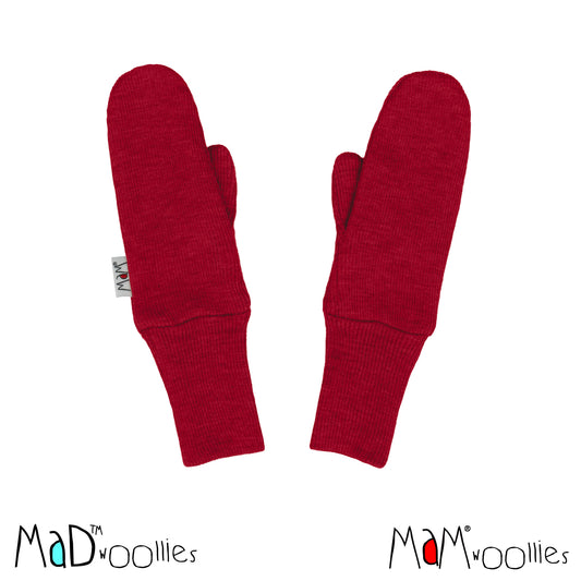 MaM/MaD Long Cuff Mittens - Wild Pomegranate (100% wool)