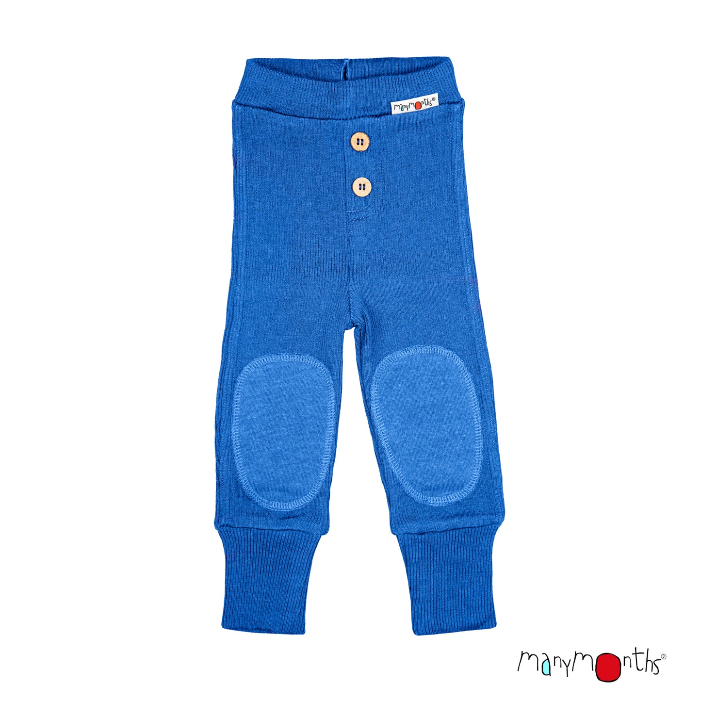 ManyMonths Baby Joggers with Knee Patches - Classic Blue (100% wool)