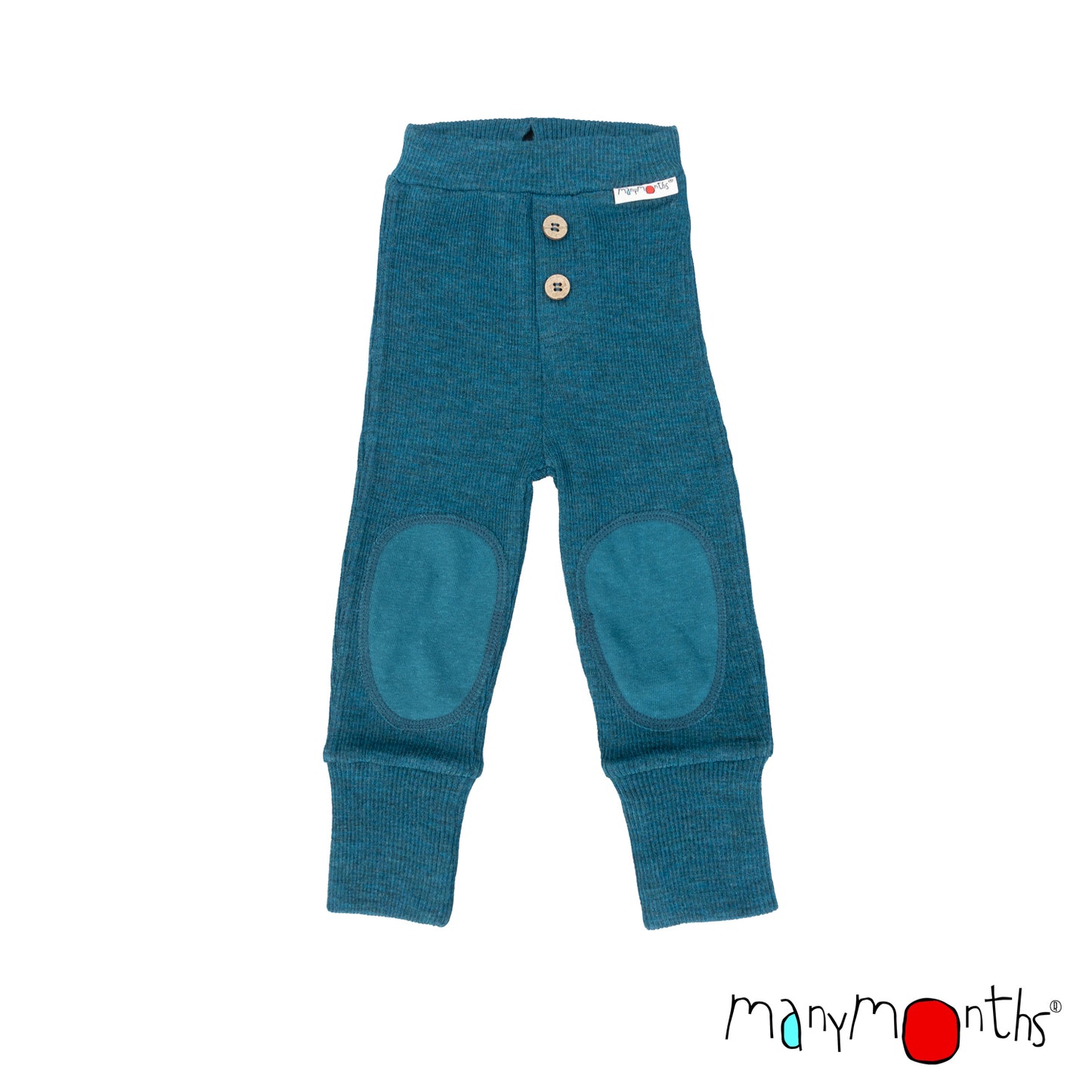 ManyMonths Baby Joggers with Knee Patches - Seabreeze Teal (100% wool)