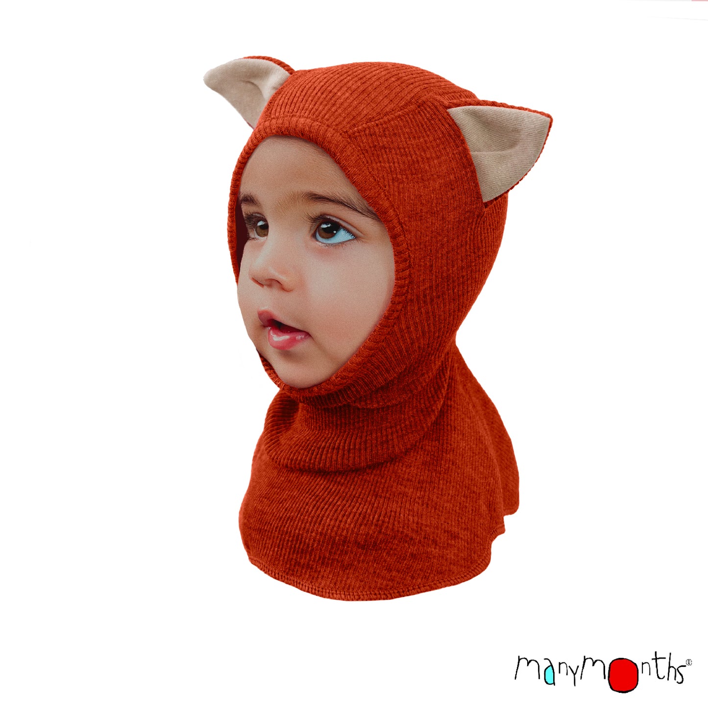 ManyMonths Elephant Hood with Kitty Ears UNiQUE - RIch Amber (100% wool)