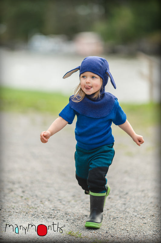 ManyMonths Kids Merino Wool Balaclava with Lambie Ears - Twilight Blue