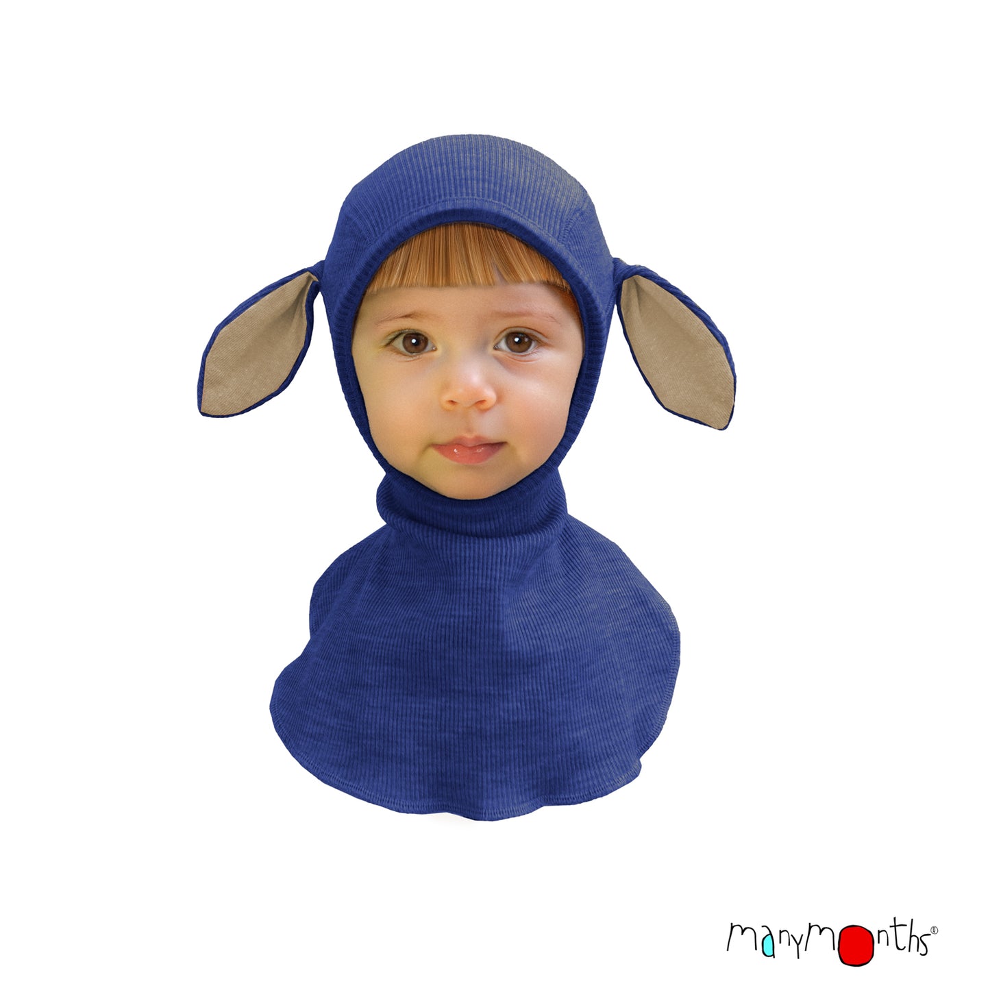 ManyMonths Elephant Hood with Lambie Ears UNiQUE - Twilight Blue (100% wool)