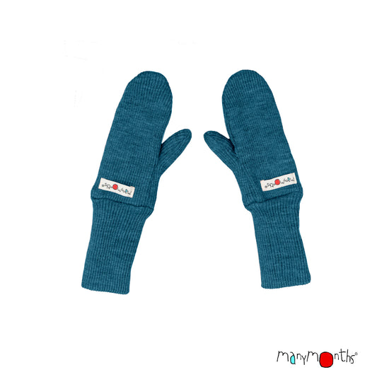 ManyMonths Long Cuff Mittens - Seabreeze Teal (100% wool)