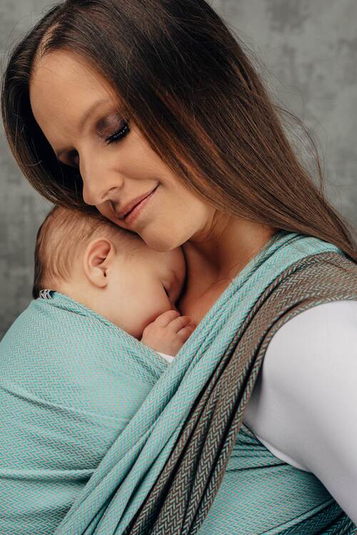 LennyLamb Woven Wrap - Herringbone Baby Mint