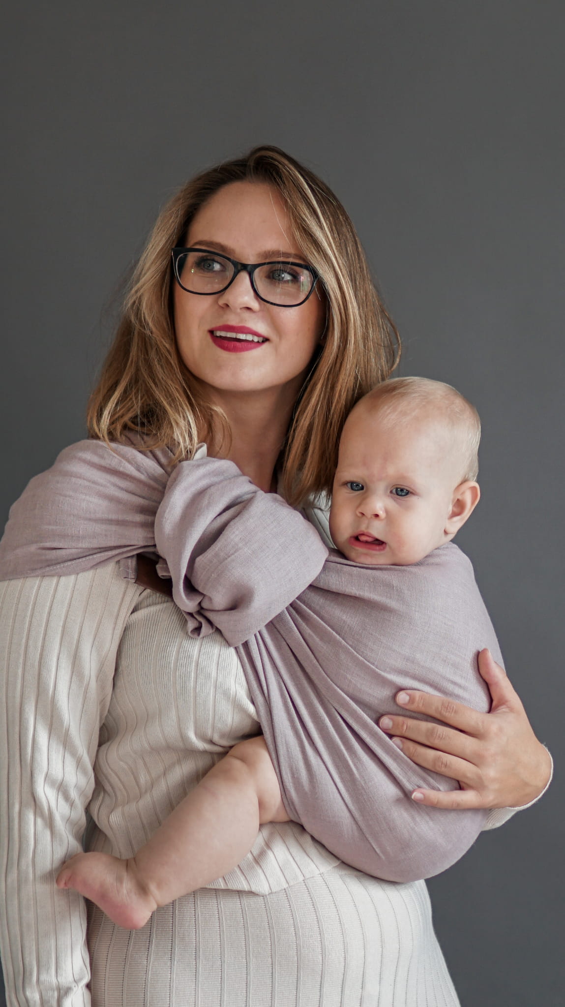Baba Wrap Ring Sling - Heather 100% linen