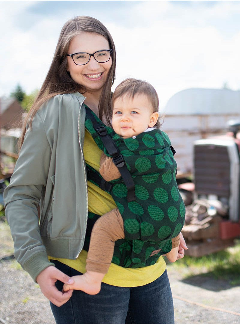 Kinder Hop Multi Grow draagzak met gesp - Dots Green