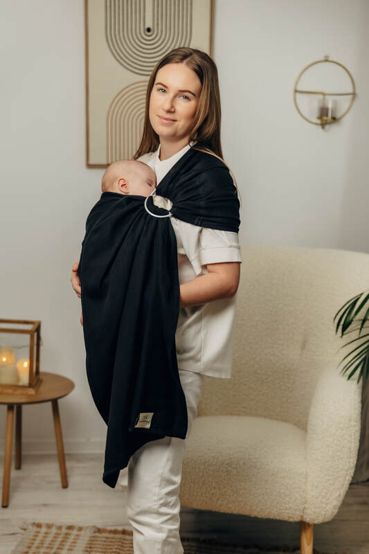 Ring Sling - Little Herringbone Ebony Black