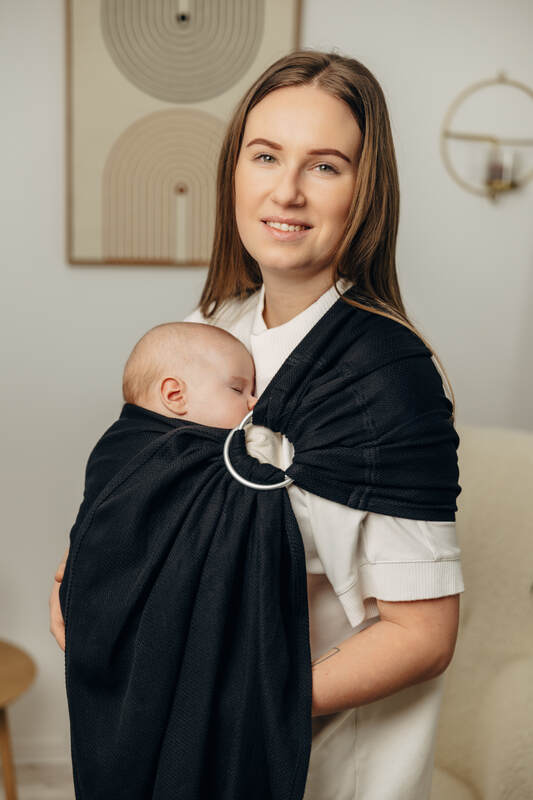Ring Sling - Little Herringbone Ebony Black
