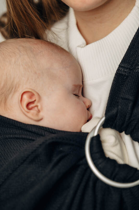 Ring Sling - Little Herringbone Ebony Black