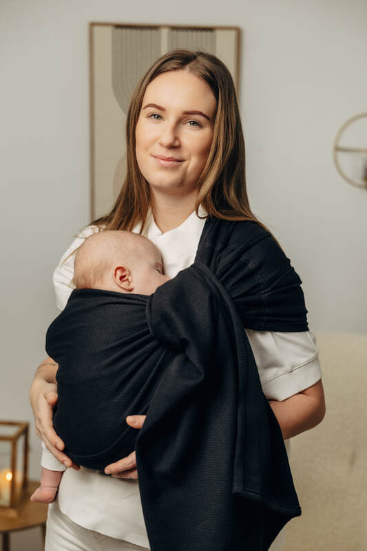 Ring Sling - Little Herringbone Ebony Black