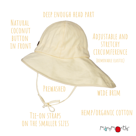 Adjustable Summer Hat Original (hemp&cotton) - Apricot Cheese