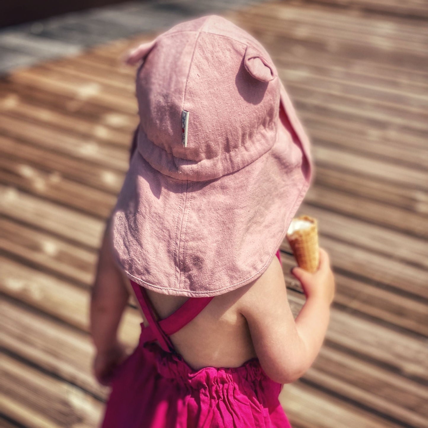 Adjustable Summer Hat with Ears UNiQUE (hemp&cotton) - Natural