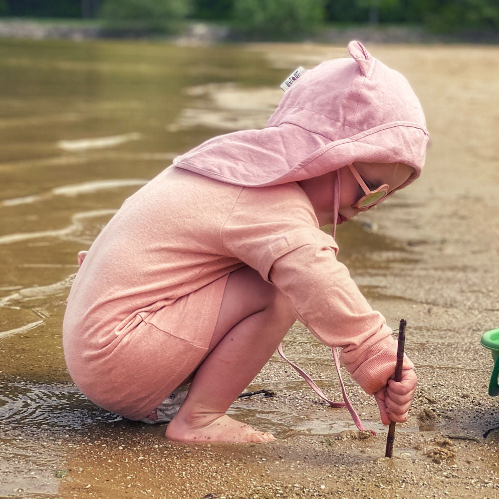 Adjustable Summer Hat with Ears UNiQUE (hemp&cotton) - Citron Curd