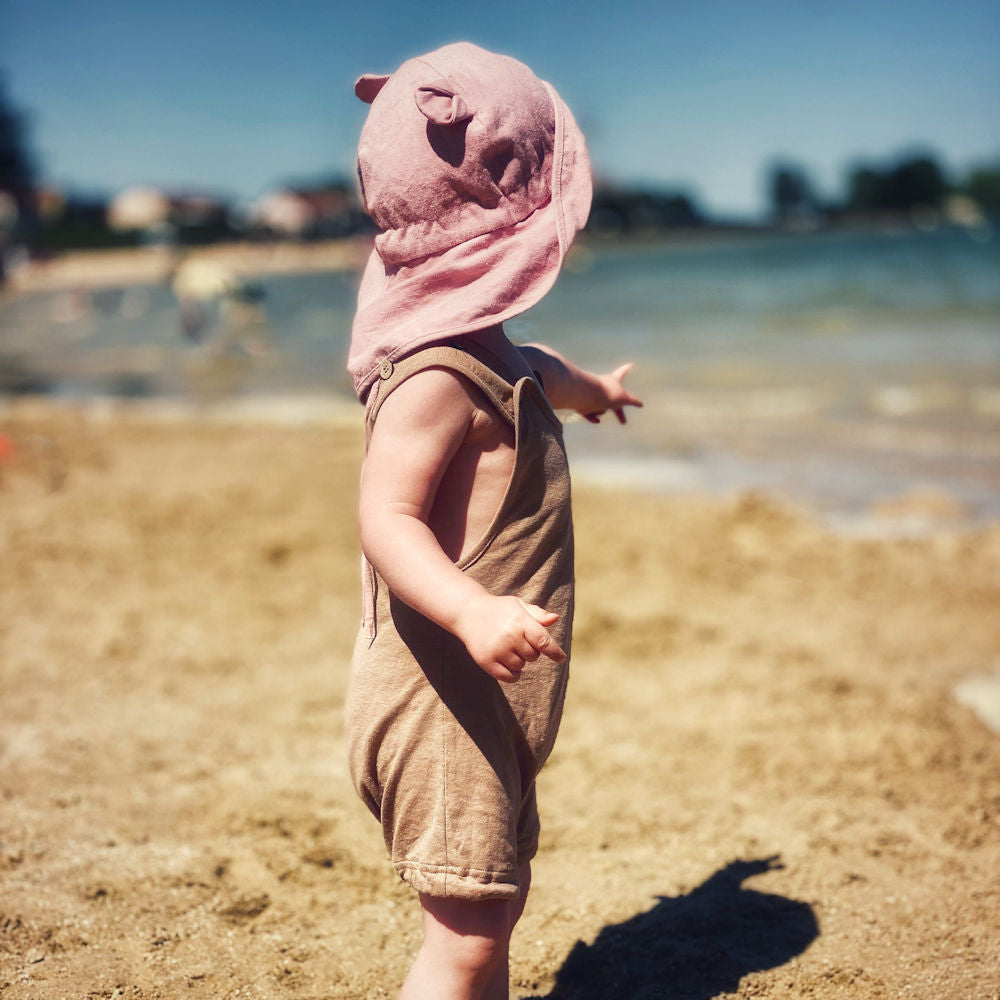 Adjustable Summer Hat with Ears UNiQUE (hemp&cotton) - Angel Turquoise