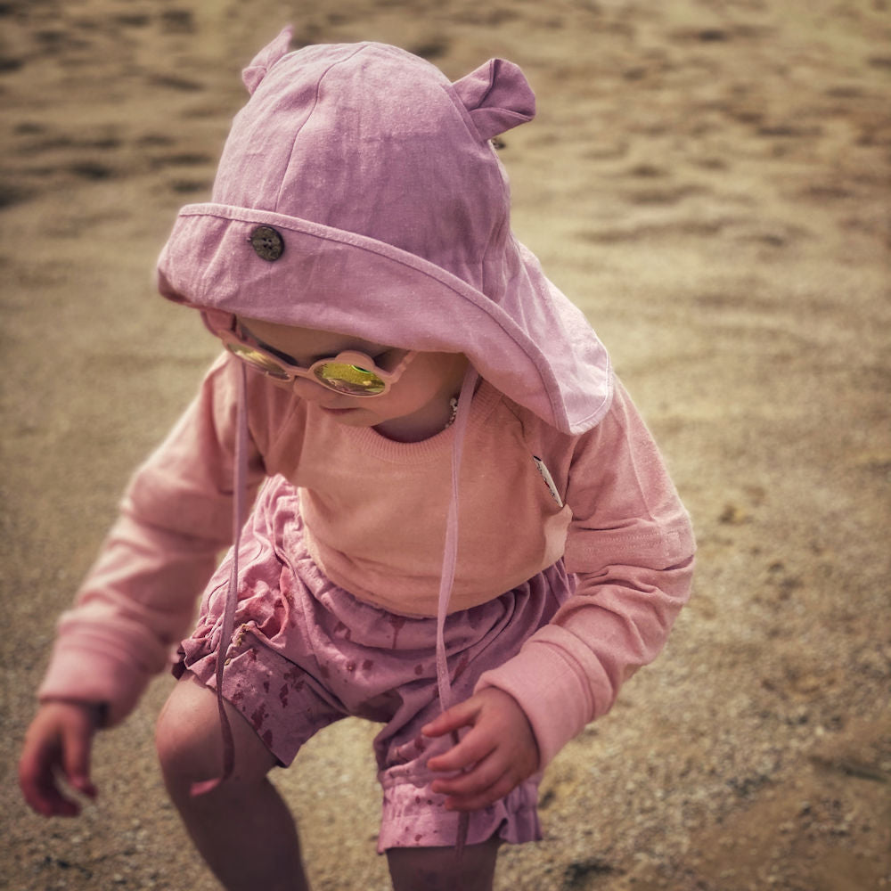 Adjustable Summer Hat with Ears UNiQUE (hemp&cotton) - Natural