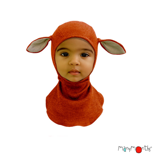 Elephant Hood with Lambie Ears UNiQUE - Rich Amber (wool)