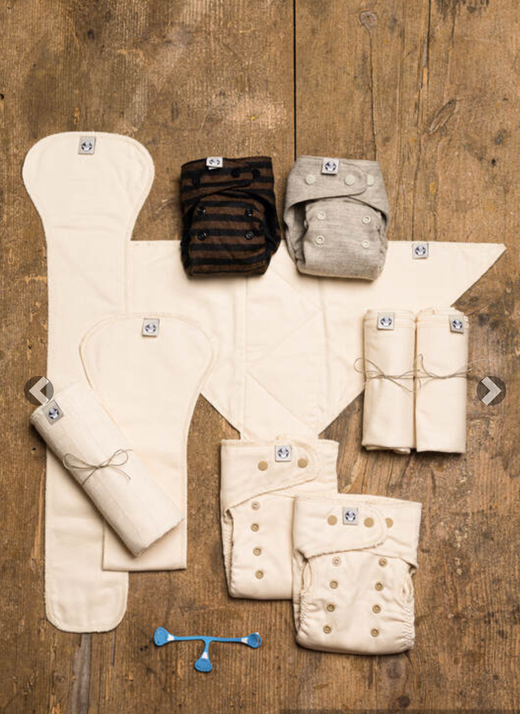 LennyLamb Cloth Diaper Starter Set - Mini One Size - Natural & Black and Brown Stripes