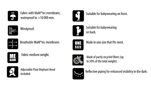 MaM 4-Season Deluxe FleX Babywearing Cover - Heather Coffee/Black