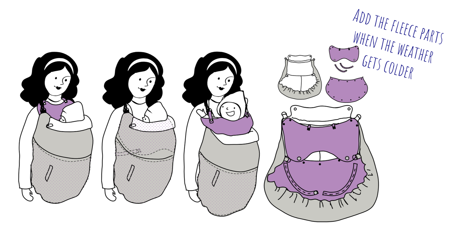 MaM Ultra Plus 2-in-1 Softshell FleX Babywearing Cover - Black