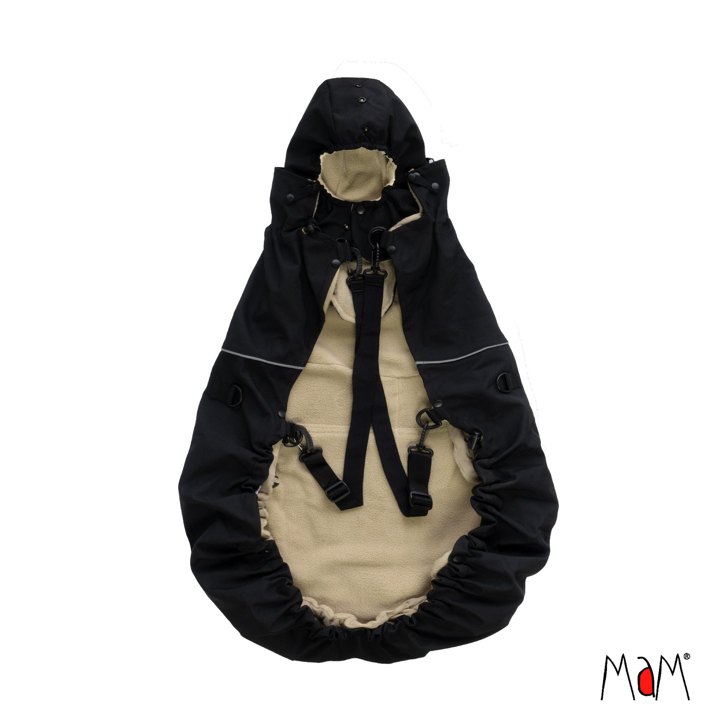 MaM All-Season Combo 3-in-1 Flex Babywearing cover - Black/Khaki