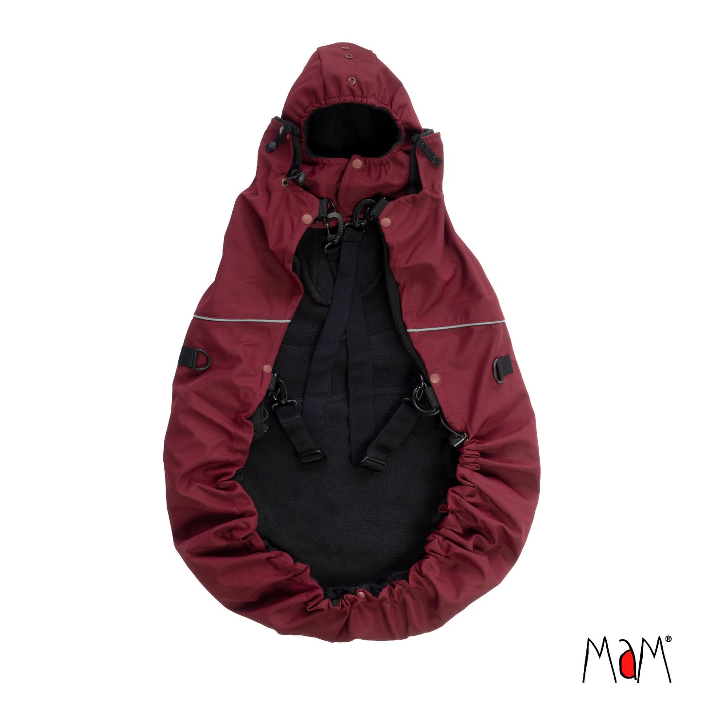 MaM All-Season Combo 3-in-1 Flex Babywearing cover - Dark Red/Black