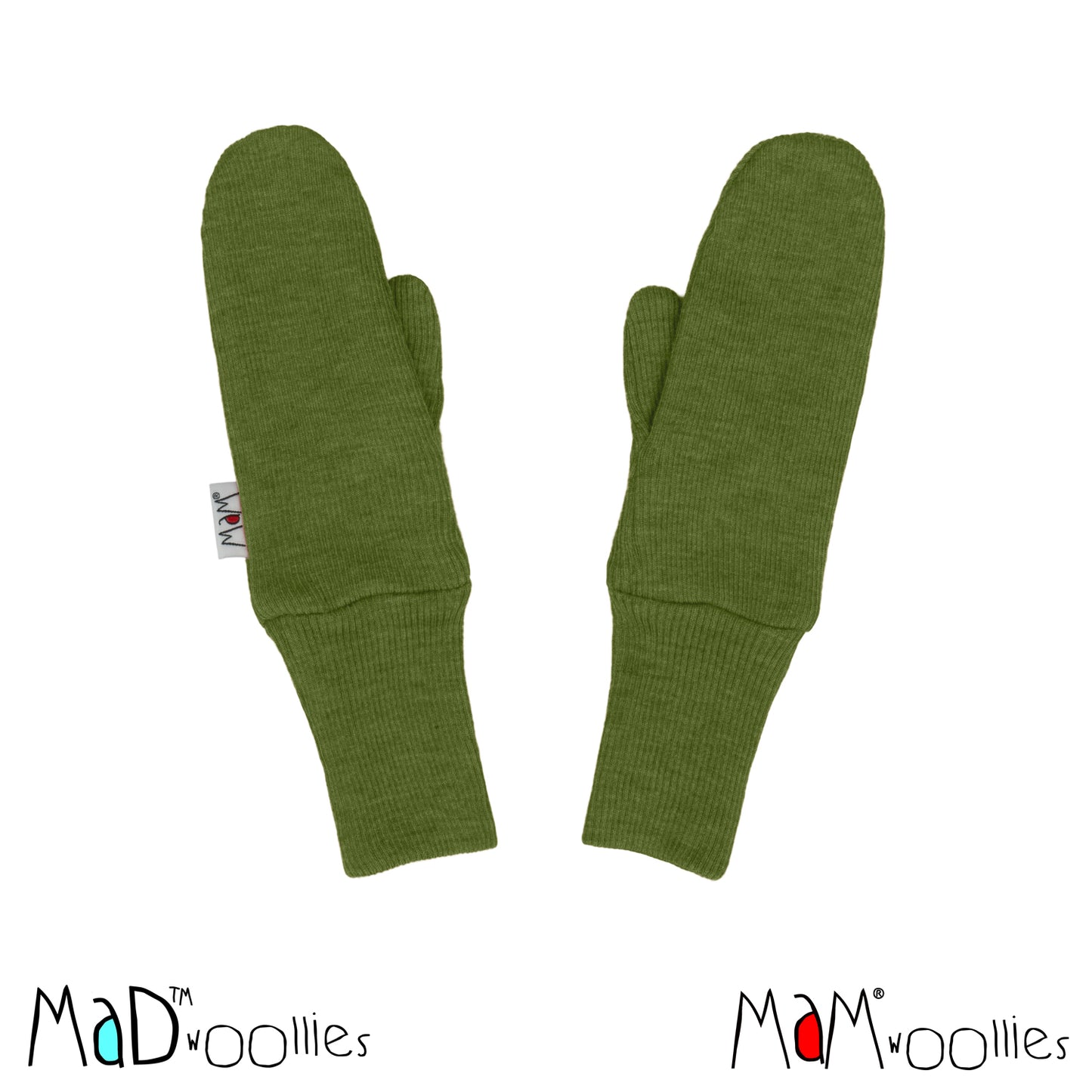 MaM/MaD Long Cuff Mittens - Garden Moss Green (100% wool)