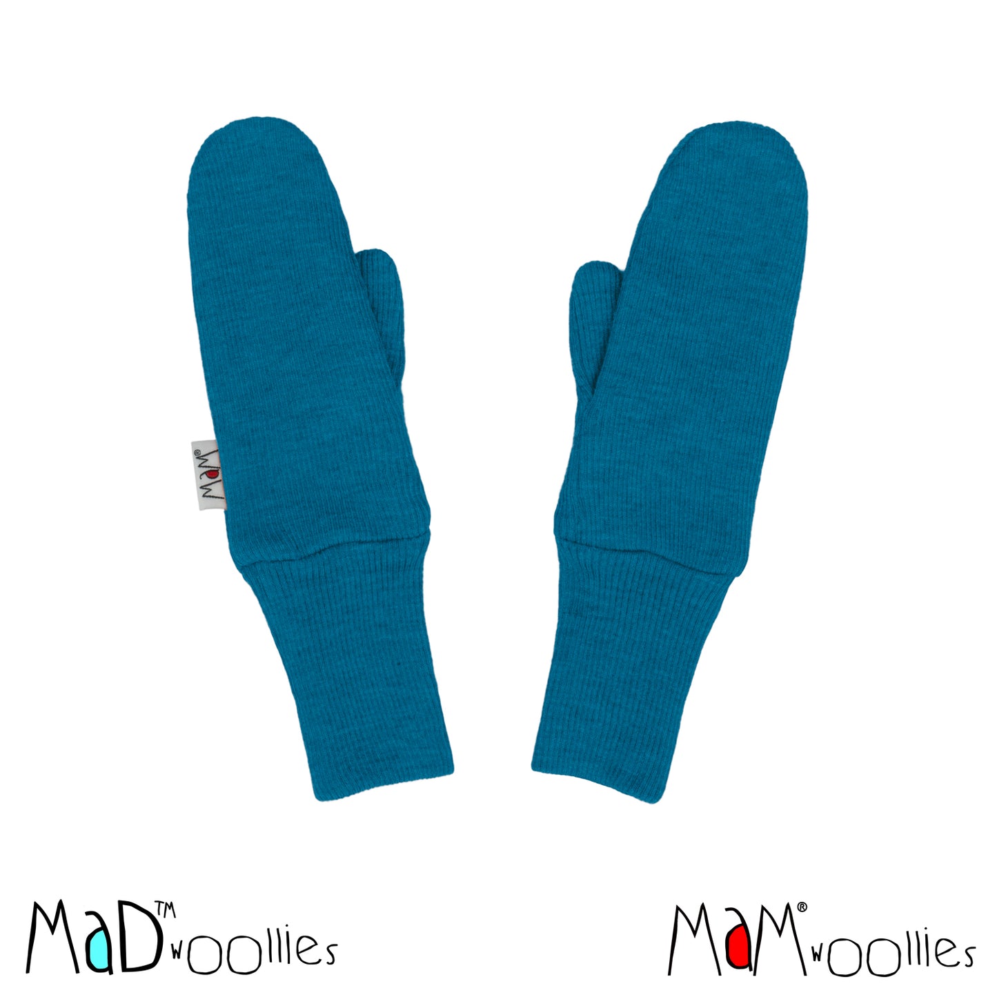 MaM/MaD Long Cuff Mittens - Seabreeze Teal (100% wool)