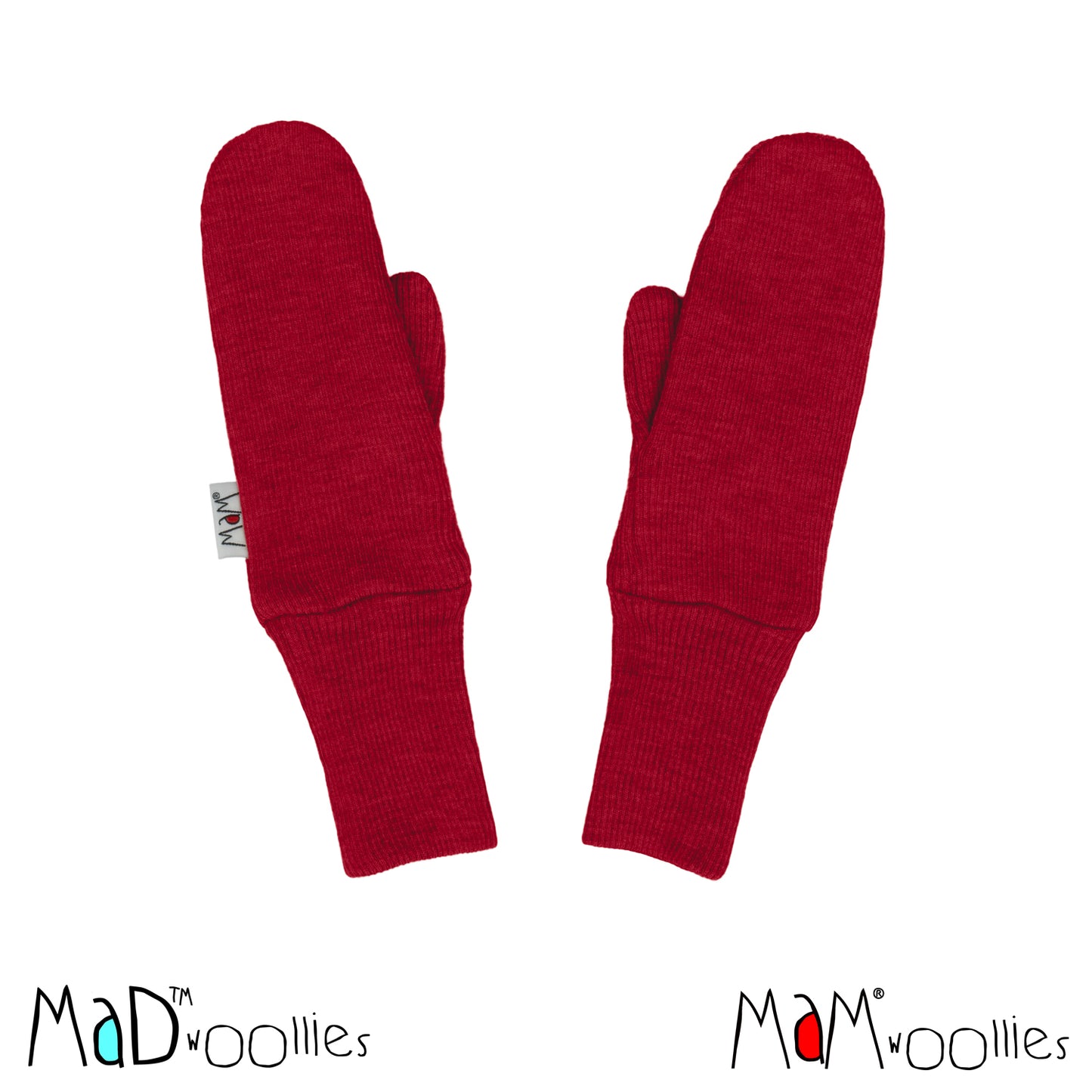 MaM/MaD Long Cuff Mittens - Wild Pomegranate (100% wool)