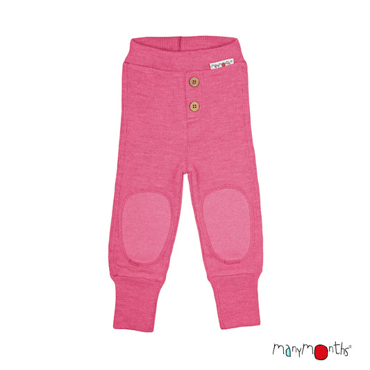 ManyMonths Baby Joggers with Knee Patches - Pop Pink (100% wool)