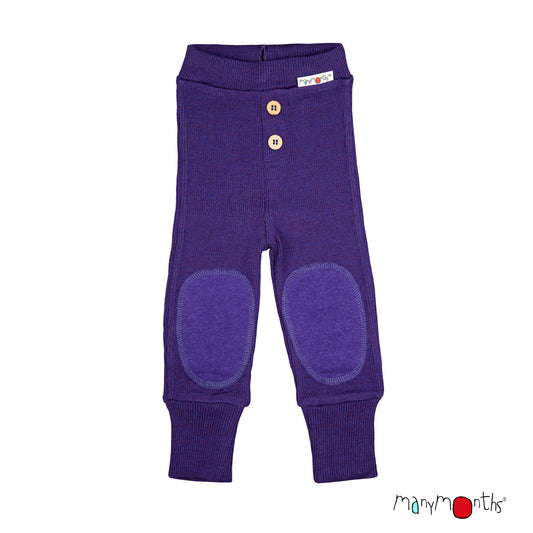 ManyMonths Baby Joggers with Knee Patches - Acai Berry (100% wool)