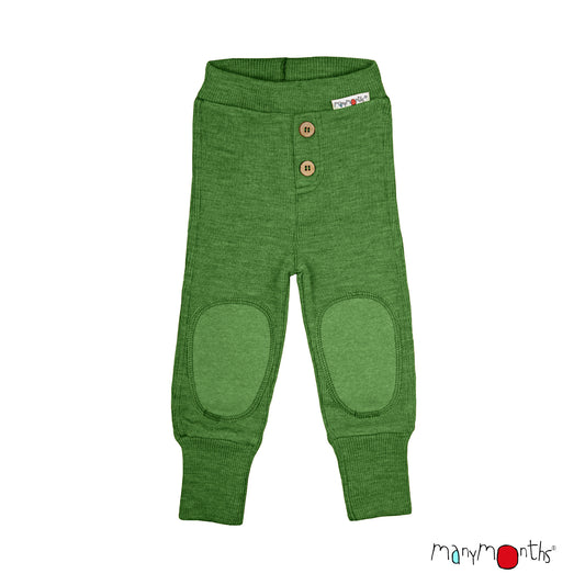 ManyMonths Baby Joggers with Knee Patches - Forest Floor Green (100% wool)