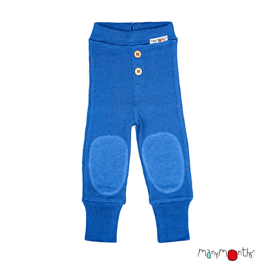 ManyMonths Baby Joggers with Knee Patches - Classic Blue (100% wool)
