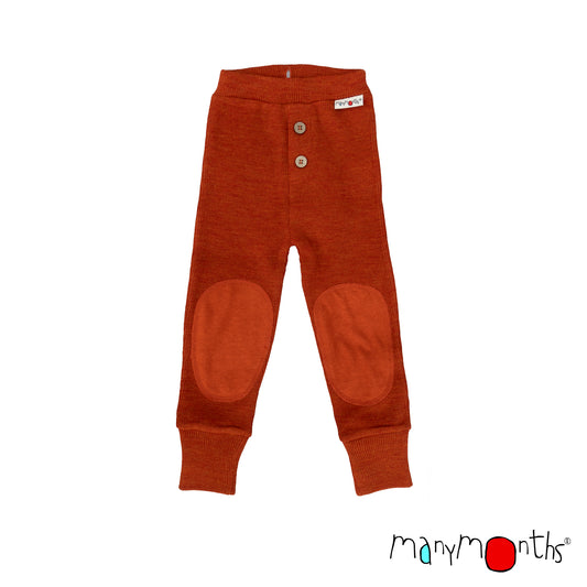 ManyMonths Baby Joggers with Knee Patches - RIch Amber (100% wool)