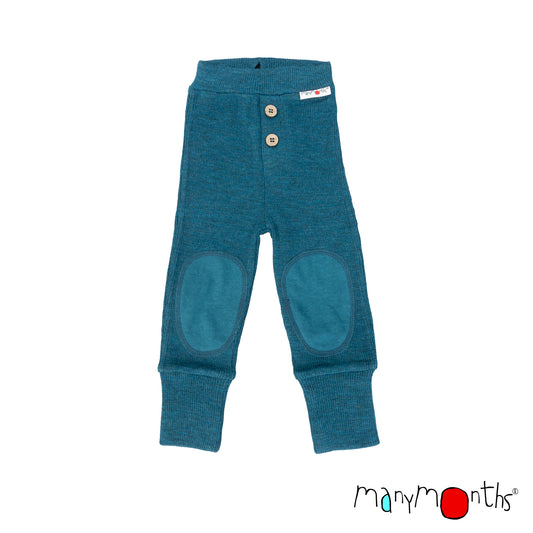 ManyMonths Baby Joggers with Knee Patches - Seabreeze Teal (100% wool)