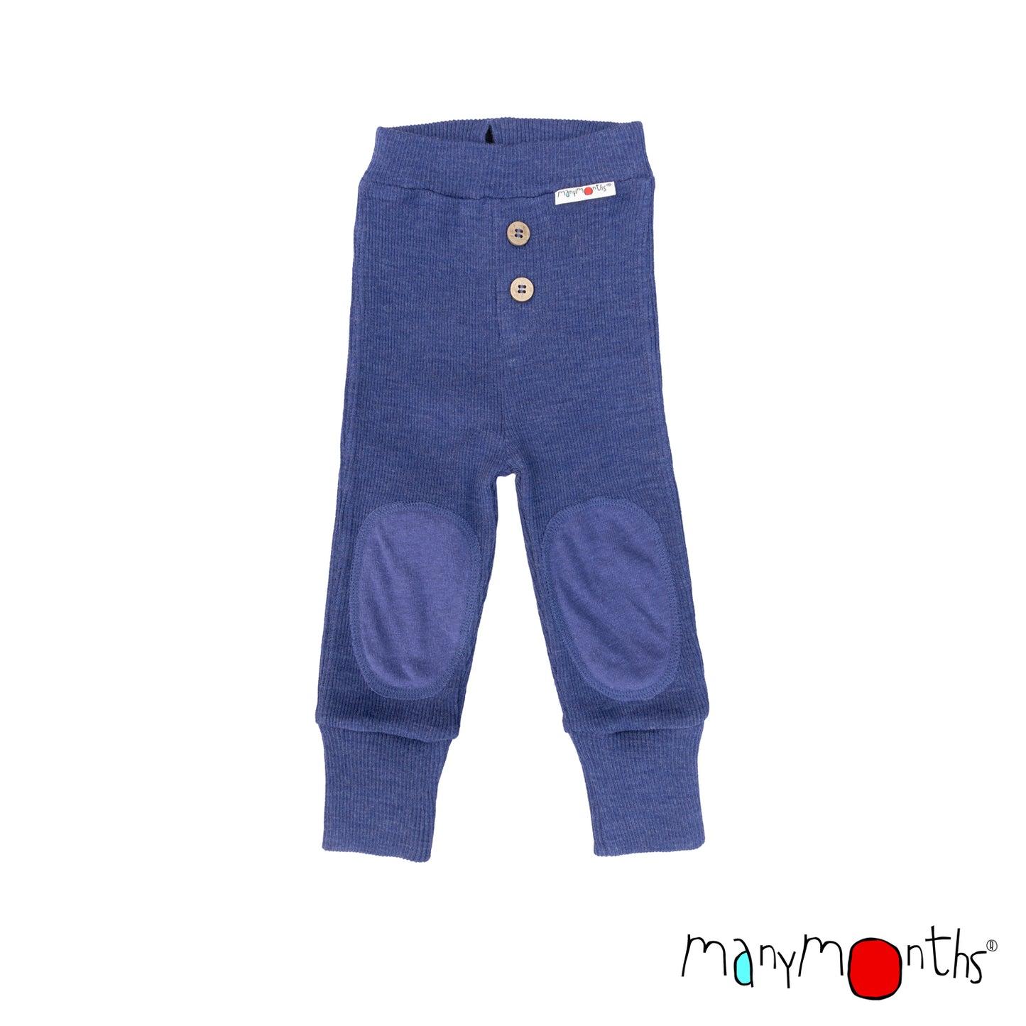 ManyMonths Baby Joggers with Knee Patches - Twilight Blue (100% wool)