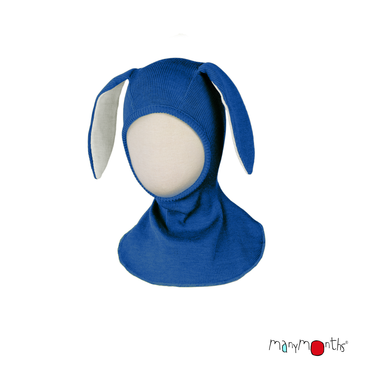 ManyMonths Elephant Hood with Bunny Ears UNiQUE - Classic Blue (100% wool)