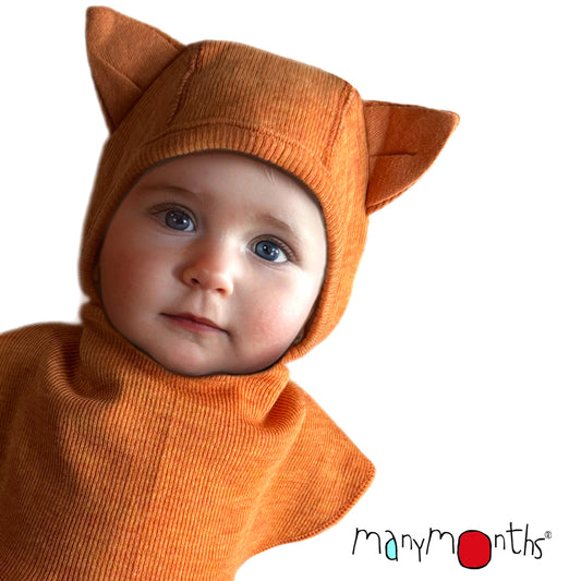 ManyMonths Kids Merino Wool Balaclava with Kitty Ears - Rich Amber