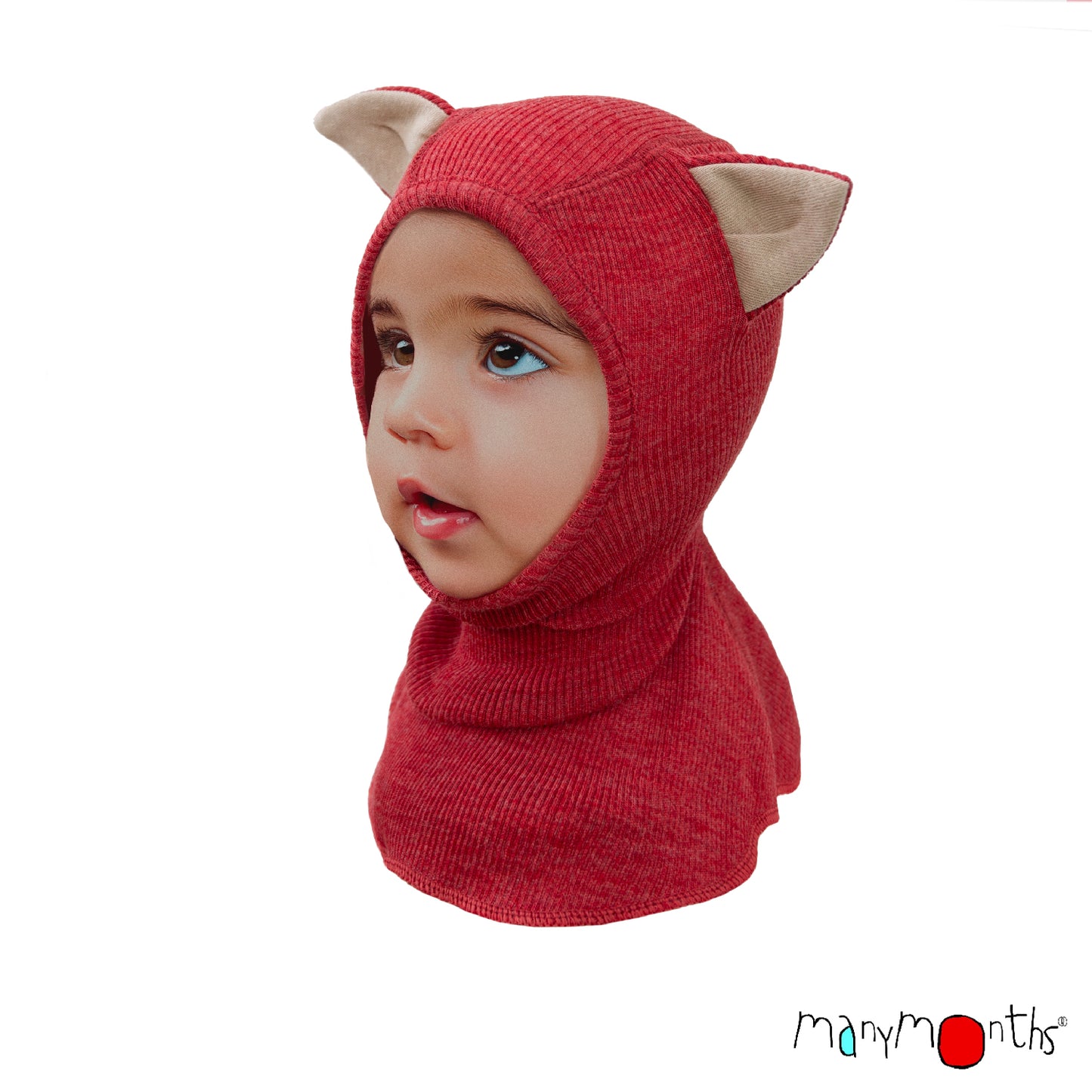 ManyMonths Elephant Hood with Kitty Ears UNiQUE - Red Canyon (100% wool)