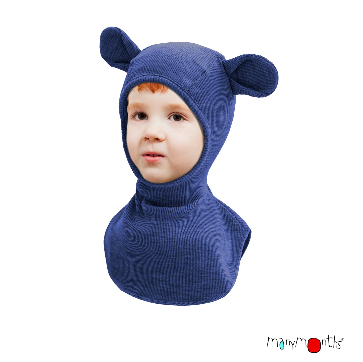 ManyMonths Elephant Hood with Teddy Ears UNiQUE - Twilight Blue (100% wool)